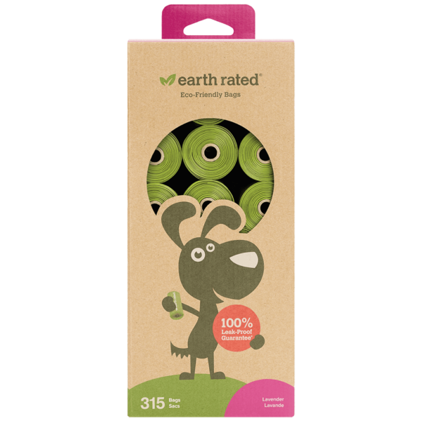 Earth Rated Poop Bags Lavender 315 Bags - 21 Rolls