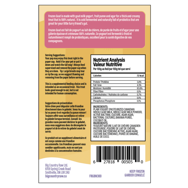 Big Country Raw Frozen Goat Bananny 300ml - Image 2